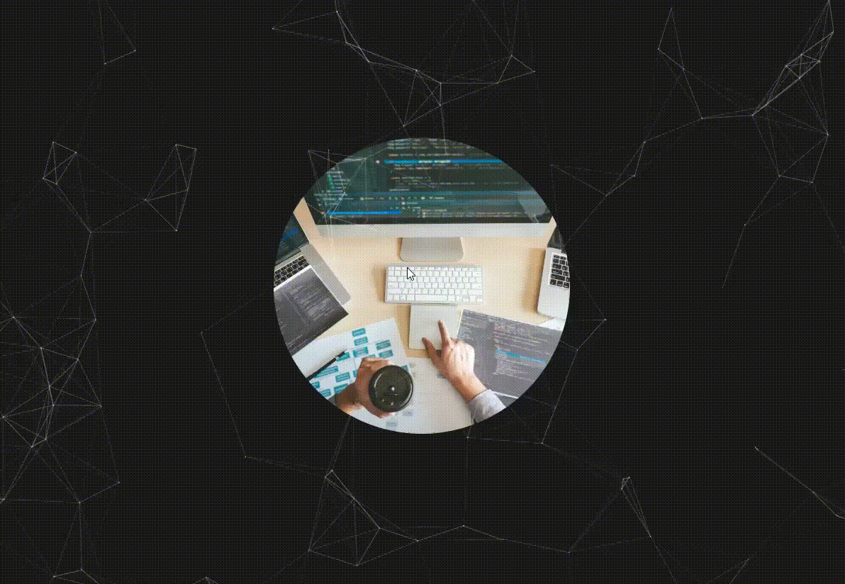 Przykład efektu cząsteczek umieszczonego na stronie WWW