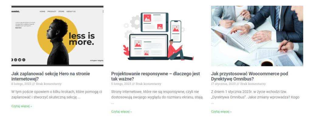Przykład wielokropka zastosowanego w streszczeniu wpisów.