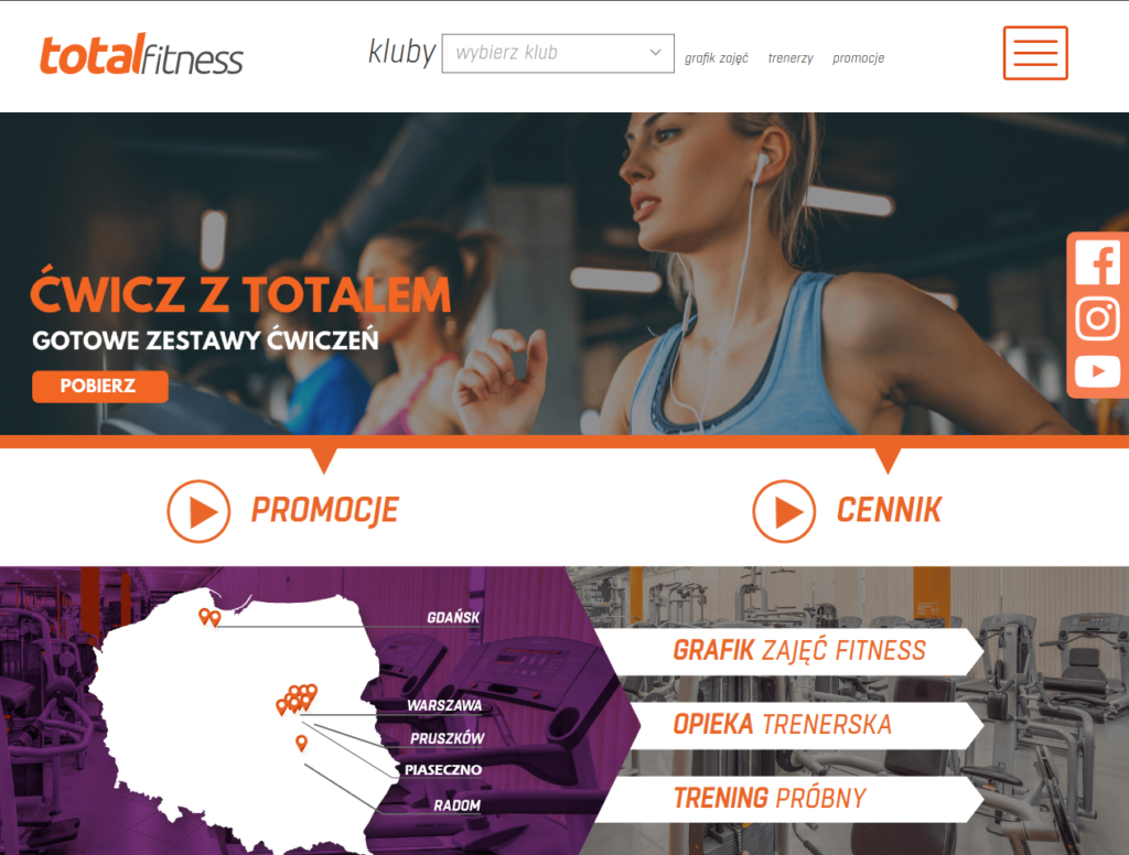 Total fitness sekcja hero